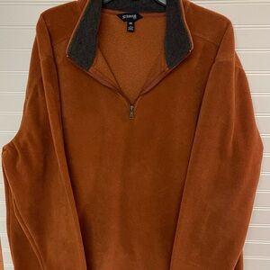 St John’s Bay Dark Nutmeg Sz XXL Mens Pullover Quarter Zip Fleece Sweatshirt